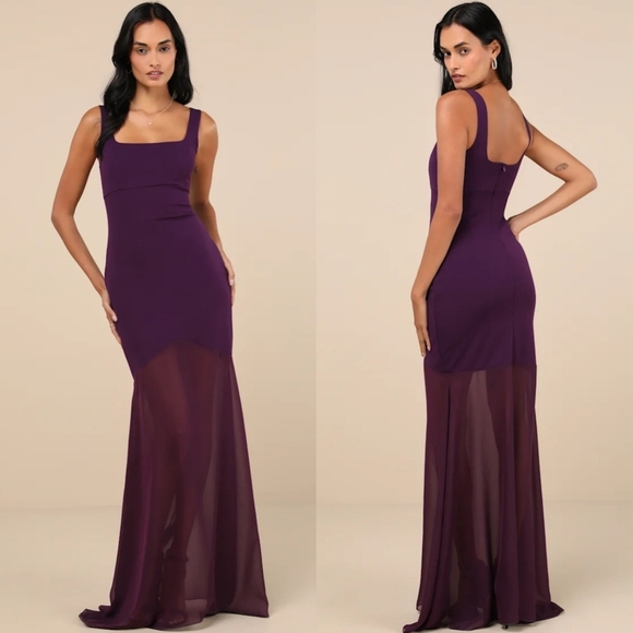 Lulus Sincerely Exemplary Purple Sleeveless Trumpet Hem Maxi Dress Wedding Party - Picture 1 of 8